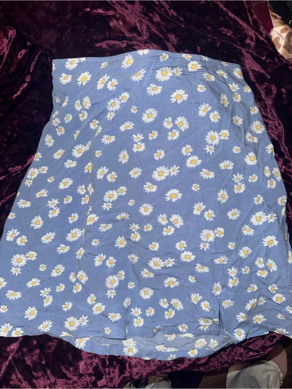 Blue Daisy Print Skirt